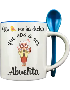 Taza con cucharilla azul 2