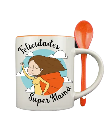 Taza con cucharilla Naranja