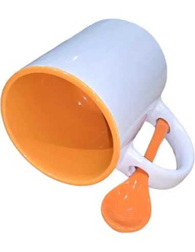 Taza con cucharilla Naranja