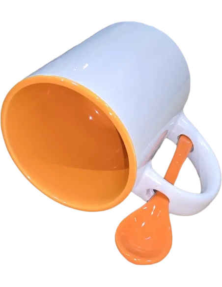 Taza con cucharilla Naranja