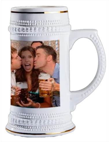 Jarra de Cerveza con aros dorados