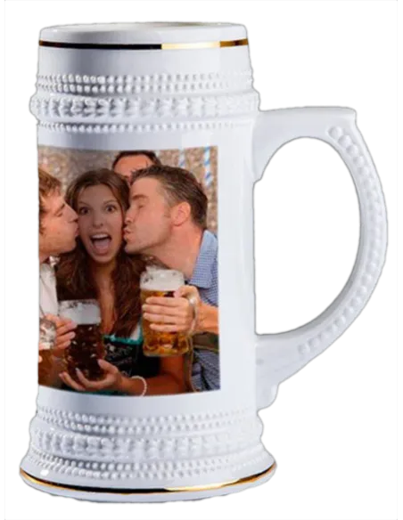 Jarra de Cerveza con aros dorados