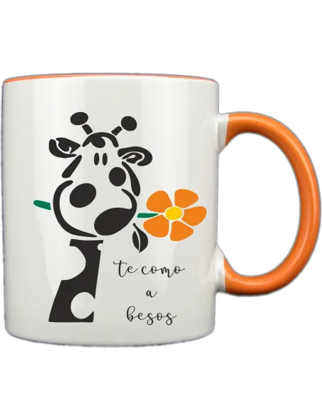 Taza blanca con interior y asa de color personalizada, fotoregalo, regalo personalizado, taza con foto