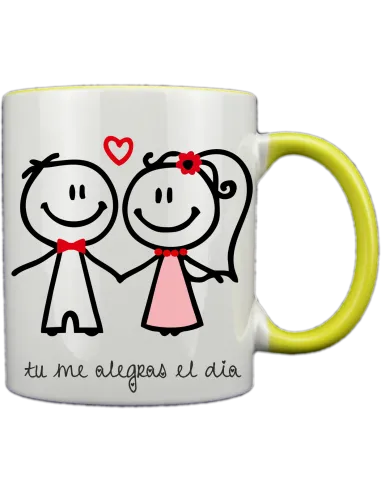 Taza blanca con interior y asa de color personalizada, fotoregalo, regalo personalizado, taza con foto
