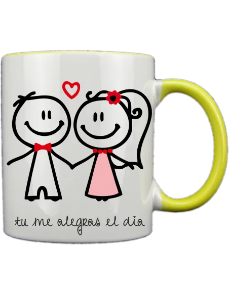 Taza blanca con interior y asa de color personalizada, fotoregalo, regalo personalizado, taza con foto