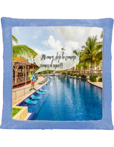 Cojín de peluche Azul Claro