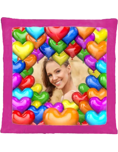 Cojín de peluche Fucsia