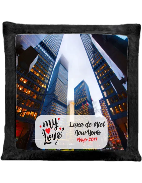 Cojín de peluche Negro